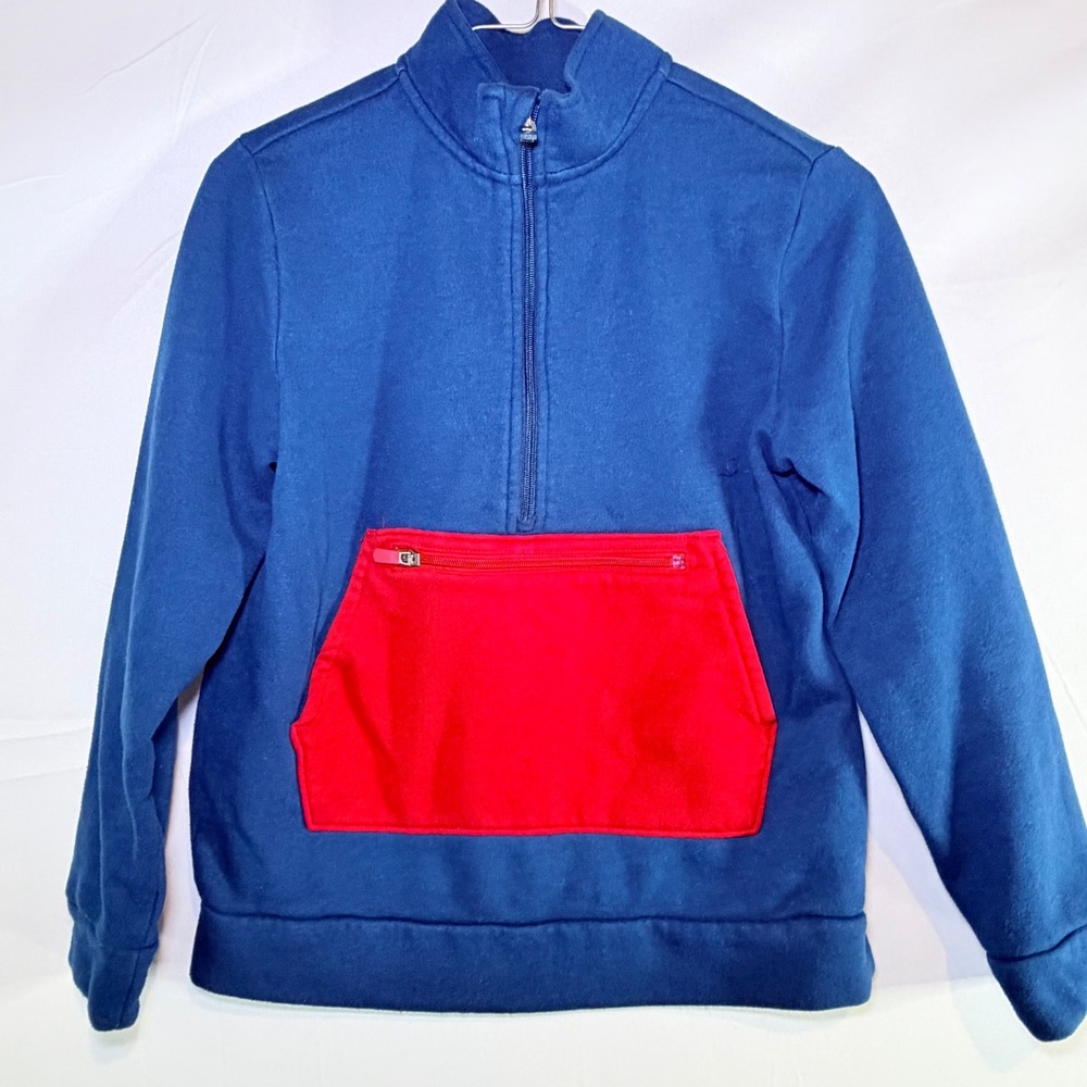 Tek Gear Kids Ultrasoft Fleece‎ Quarter Zip Pullover Blue Red Size M Medium
